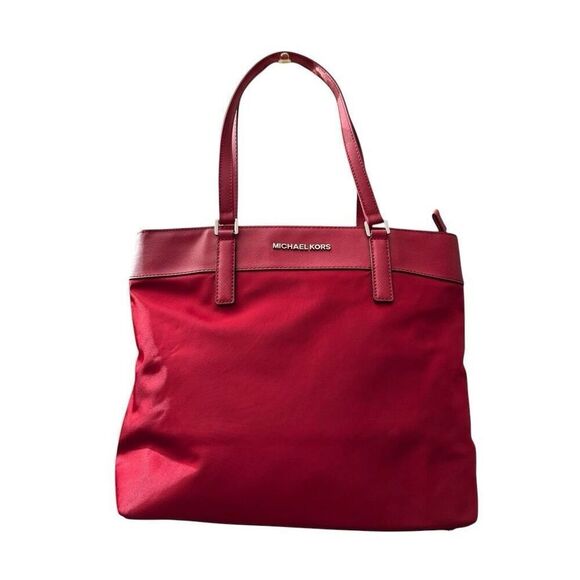 Michael Kors Authenticated Red Nylon Tote / EUC - Picture 6 of 8